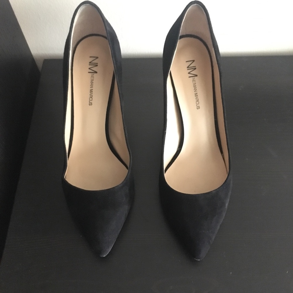 Neiman Marcus Brand Black Suede Heels